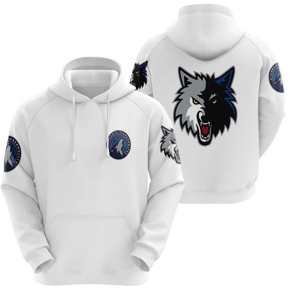 Minnesota Timberwolves Basketball Classic Mascot Logo Gift For Timberwolves Fans White Hoodie