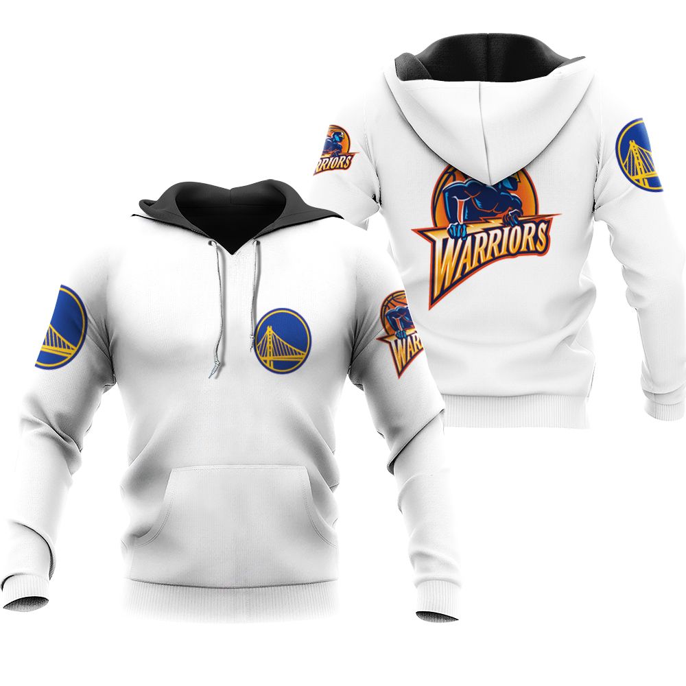 Golden State Warrior Basketball Classic Mascot Logo Gift For Warrior Fans White Bomber Jacket
