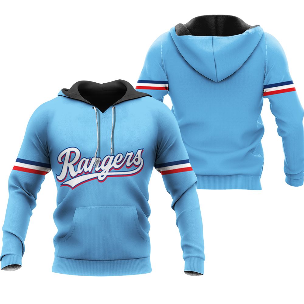 Texas Rangers 2020 MLB Team Light Blue shirt Inspired Style Zip Hoodie