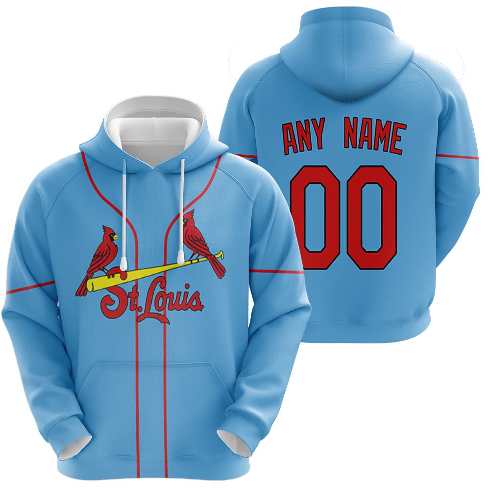 Personalized St Louis Cardinals Your Name 00 Light Blue 2020 shirt Inspired Style Hoodie