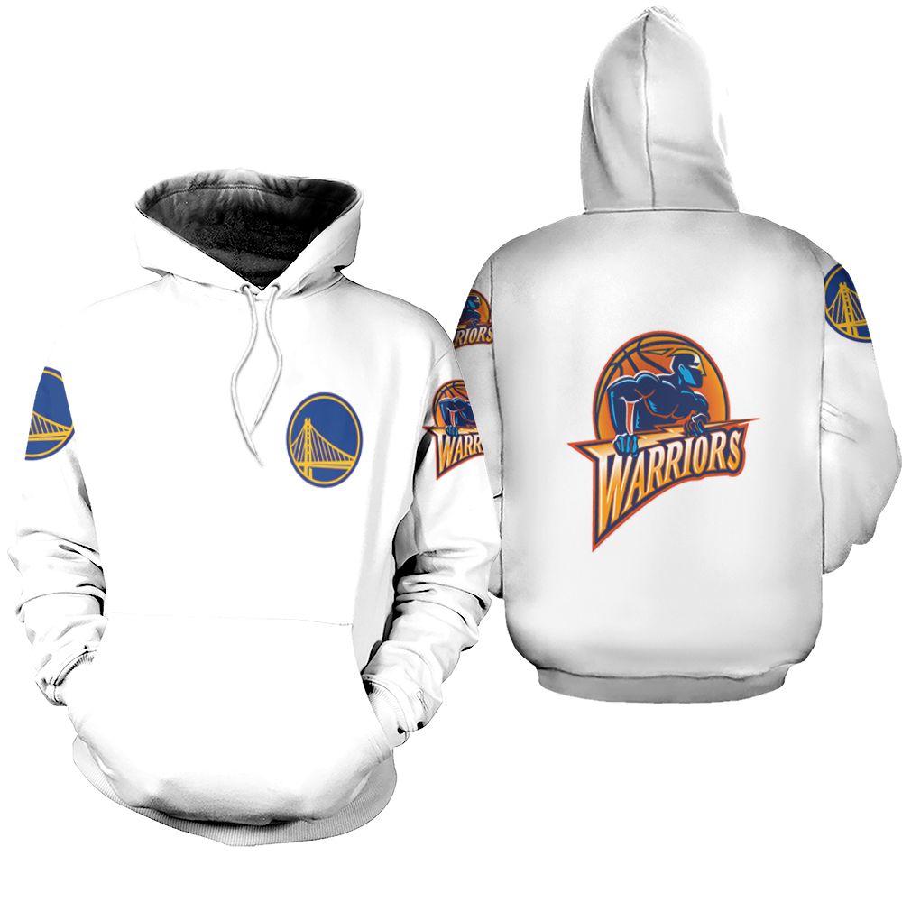 Golden State Warrior Basketball Classic Mascot Logo Gift For Warrior Fans White Bomber Jacket