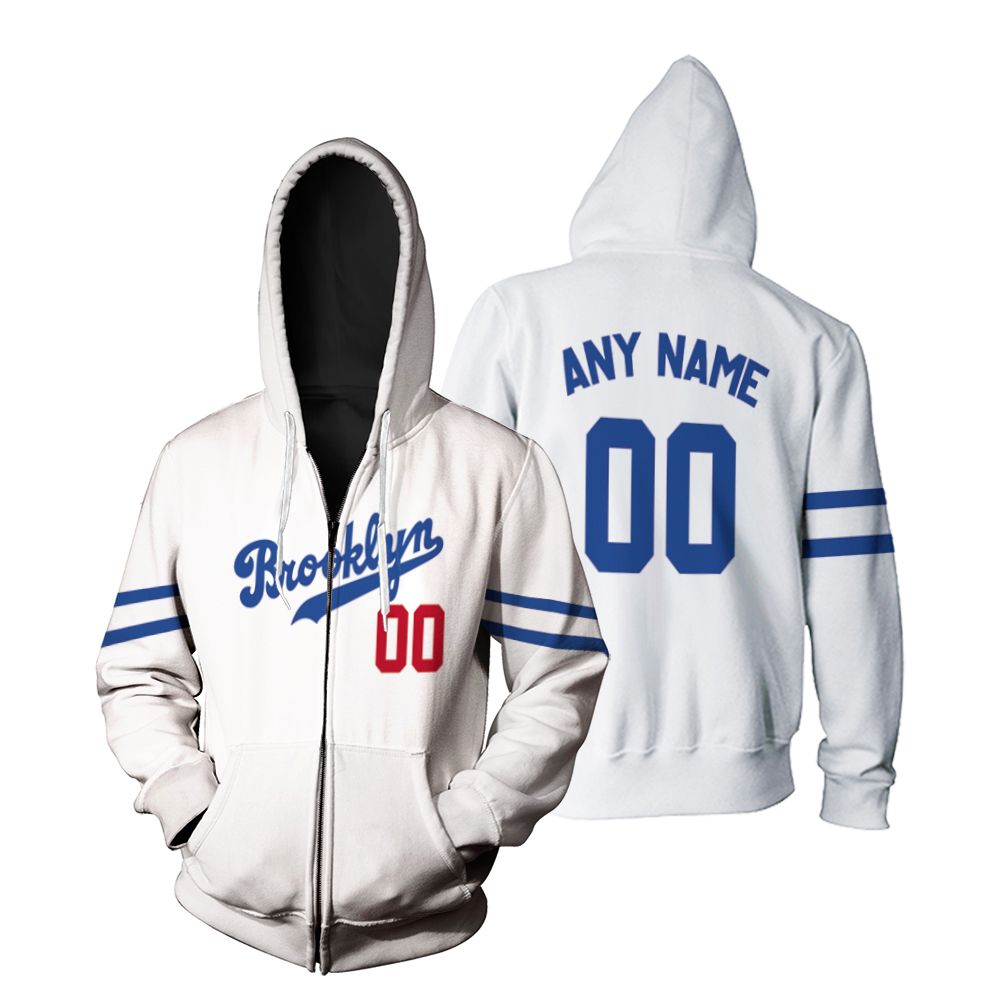 Brooklyn Dodgers Jackie Robinson 42 MLB White shirt inspired style Hoodie