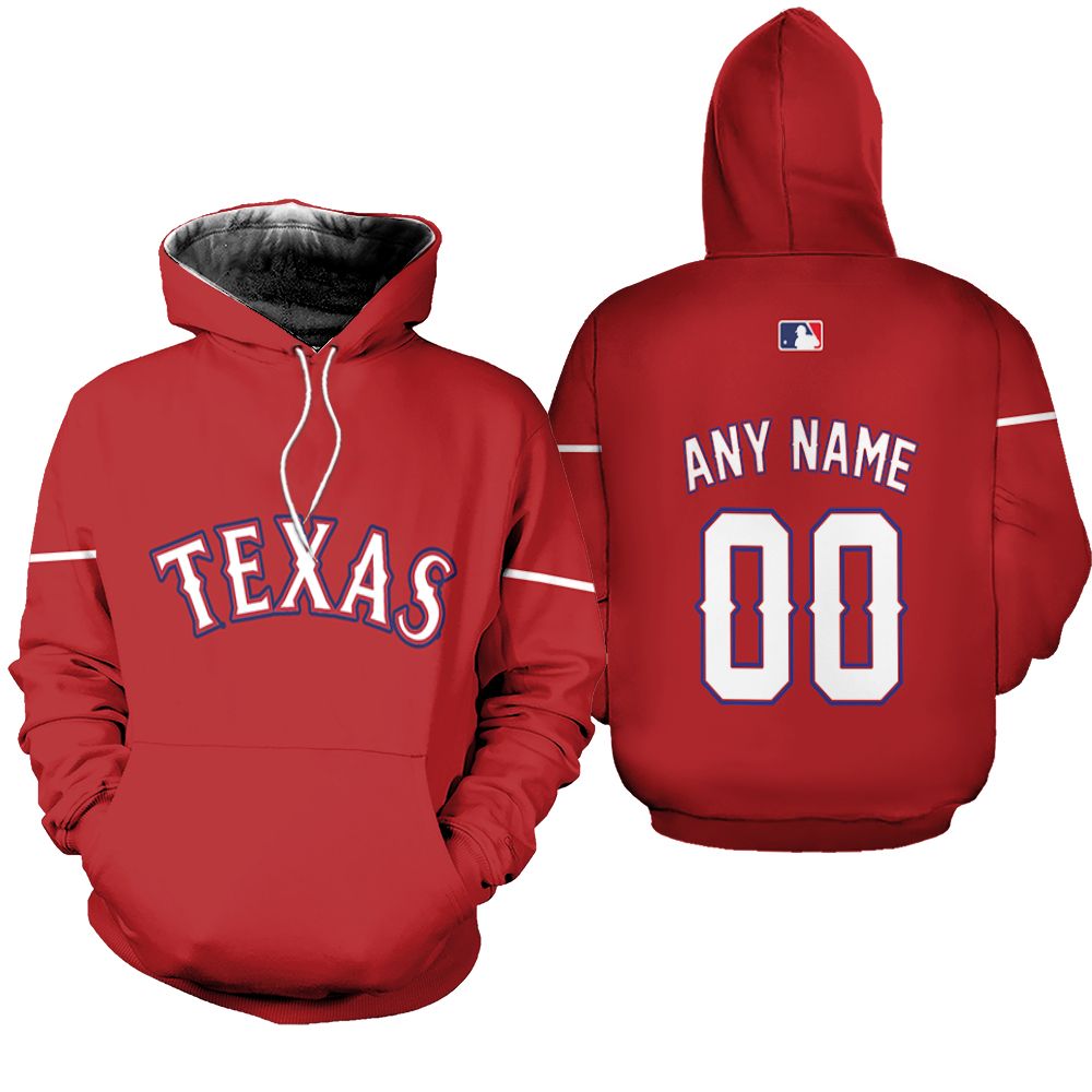 Personalized Texas Rangers 00 Any Name 2020 MLB Team Light Blue shirt Inspired Style Zip Hoodie