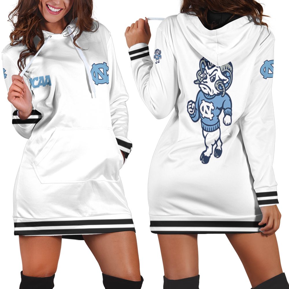 North Carolina Tar Heels Ncaa Classic White With Mascot Logo Gift For North Carolina Tar Heels Fans Hoodie Dress