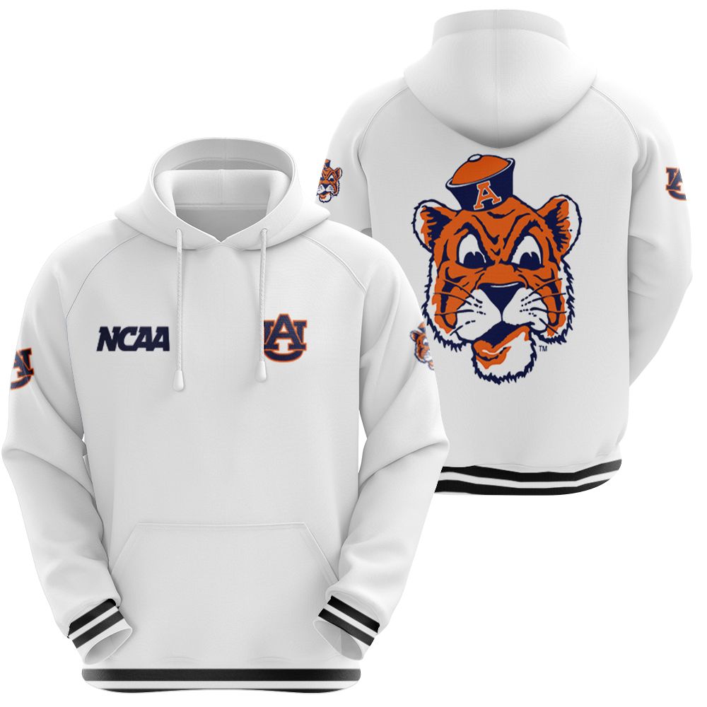 Auburn Tigers Ncaa Classic White With Mascot Logo Gift For Auburn Tigers Fans Hoodie