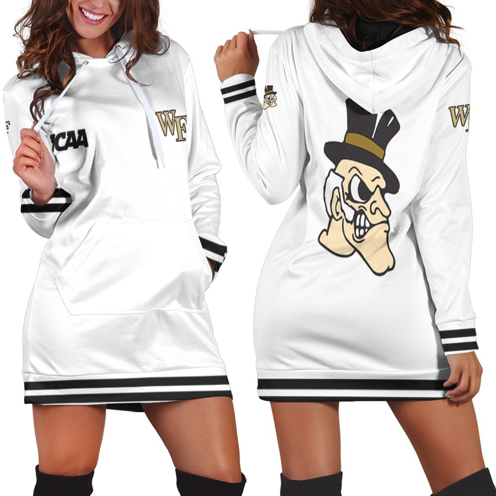 Wake Forest Demon Deacons Ncaa Classic White With Mascot Logo Gift For Wake Forest Demon Deacons Fans Hoodie Dress