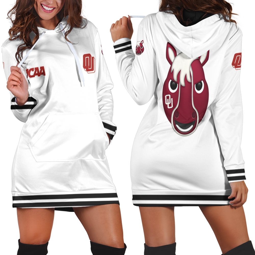 Oklahoma Sooners Ncaa Classic White With Mascot Logo Gift For Oklahoma Sooners Fans Hoodie Dress