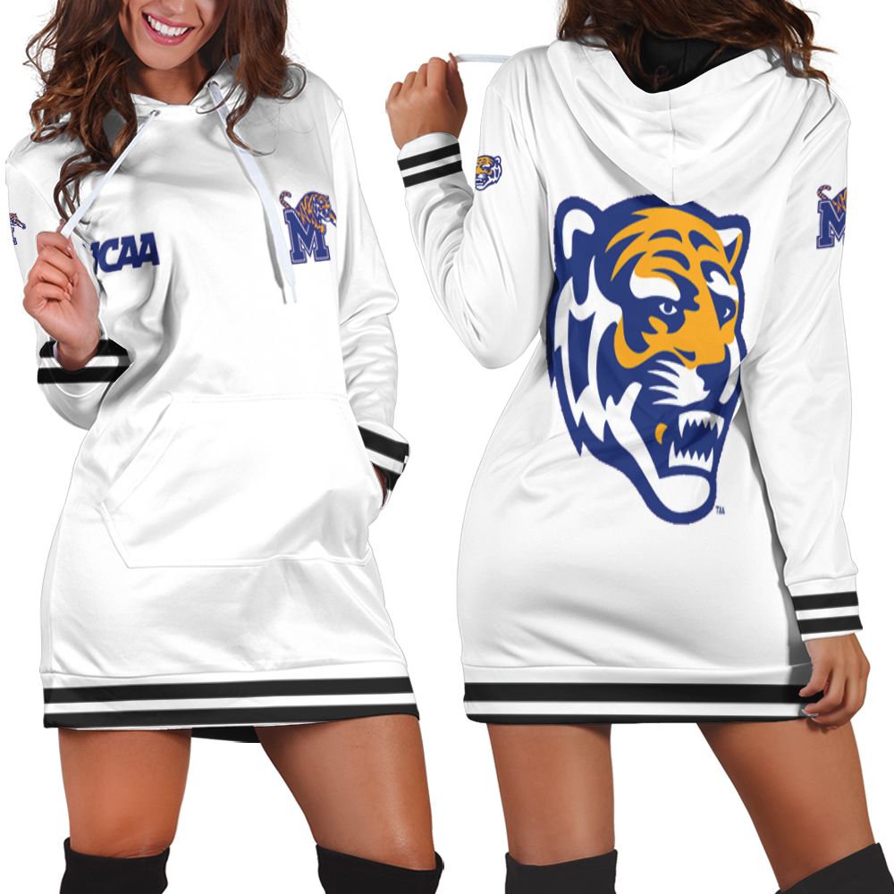 Memphis Tigers Ncaa Classic White With Mascot Logo Gift For Memphis Tigers Fans Hoodie Dress