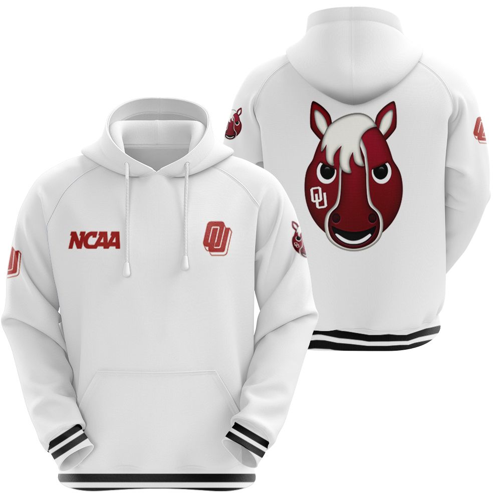 Oklahoma Sooners Ncaa Classic White With Mascot Logo Gift For Oklahoma Sooners Fans Hoodie