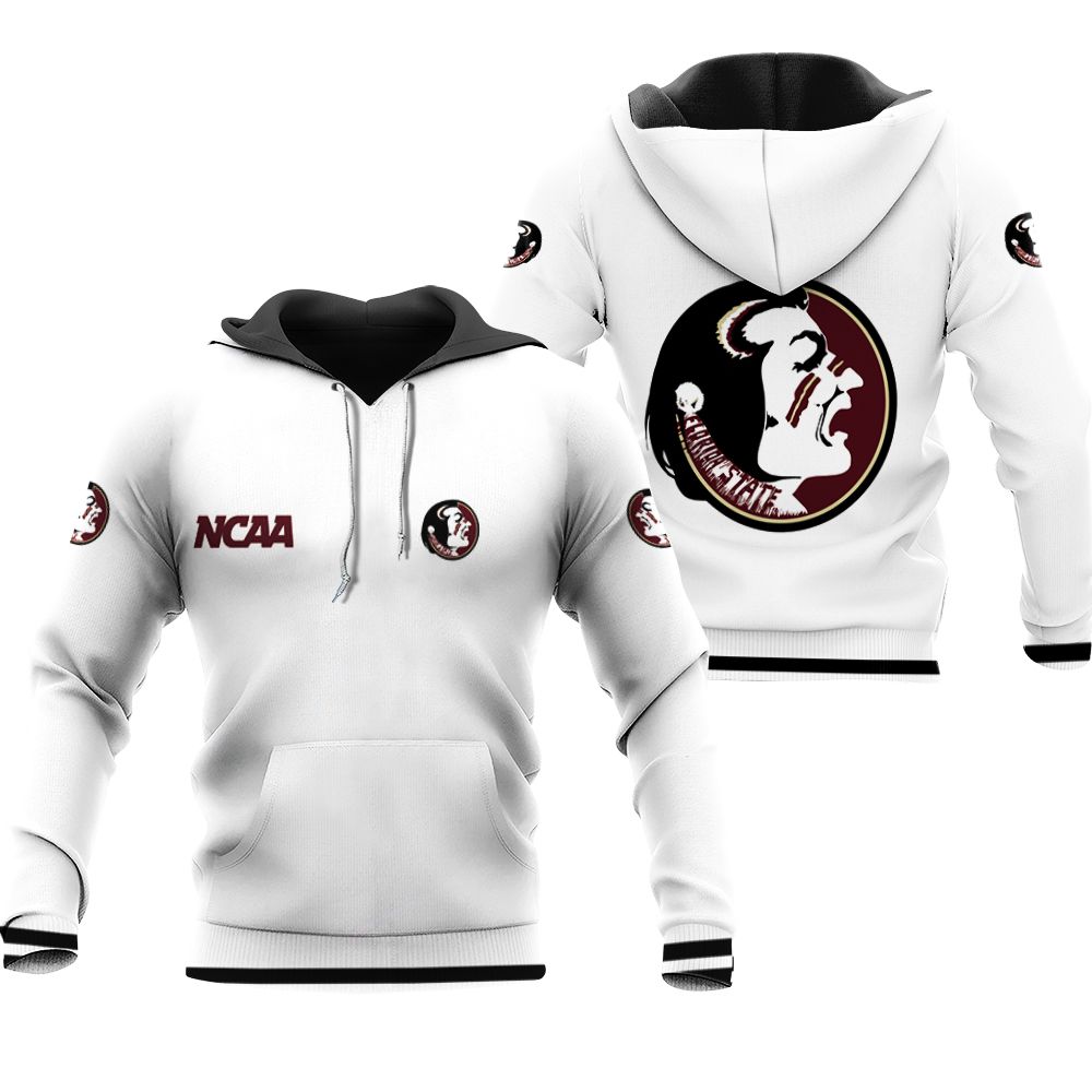 Florida State Seminoles Ncaa Classic White With Mascot Logo Gift For Florida State Seminoles Fans Zip Hoodie
