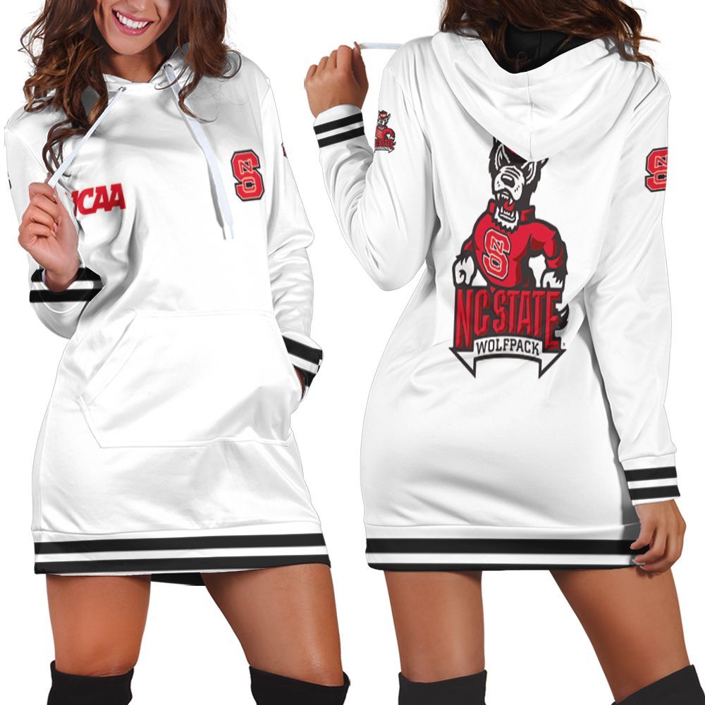 Nc State Wolfpack Ncaa Classic White With Mascot Logo Gift For Nc State Wolfpack Fans Hoodie Dress
