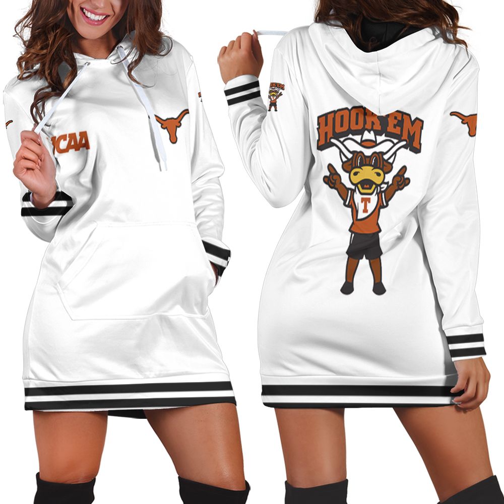 Texas Longhorns Ncaa Classic White With Mascot Logo Gift For Texas Longhorns Fans Hoodie Dress