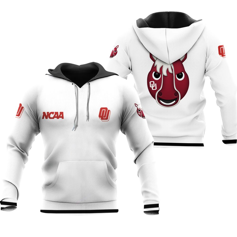 Oklahoma Sooners Ncaa Classic White With Mascot Logo Gift For Oklahoma Sooners Fans Zip Hoodie