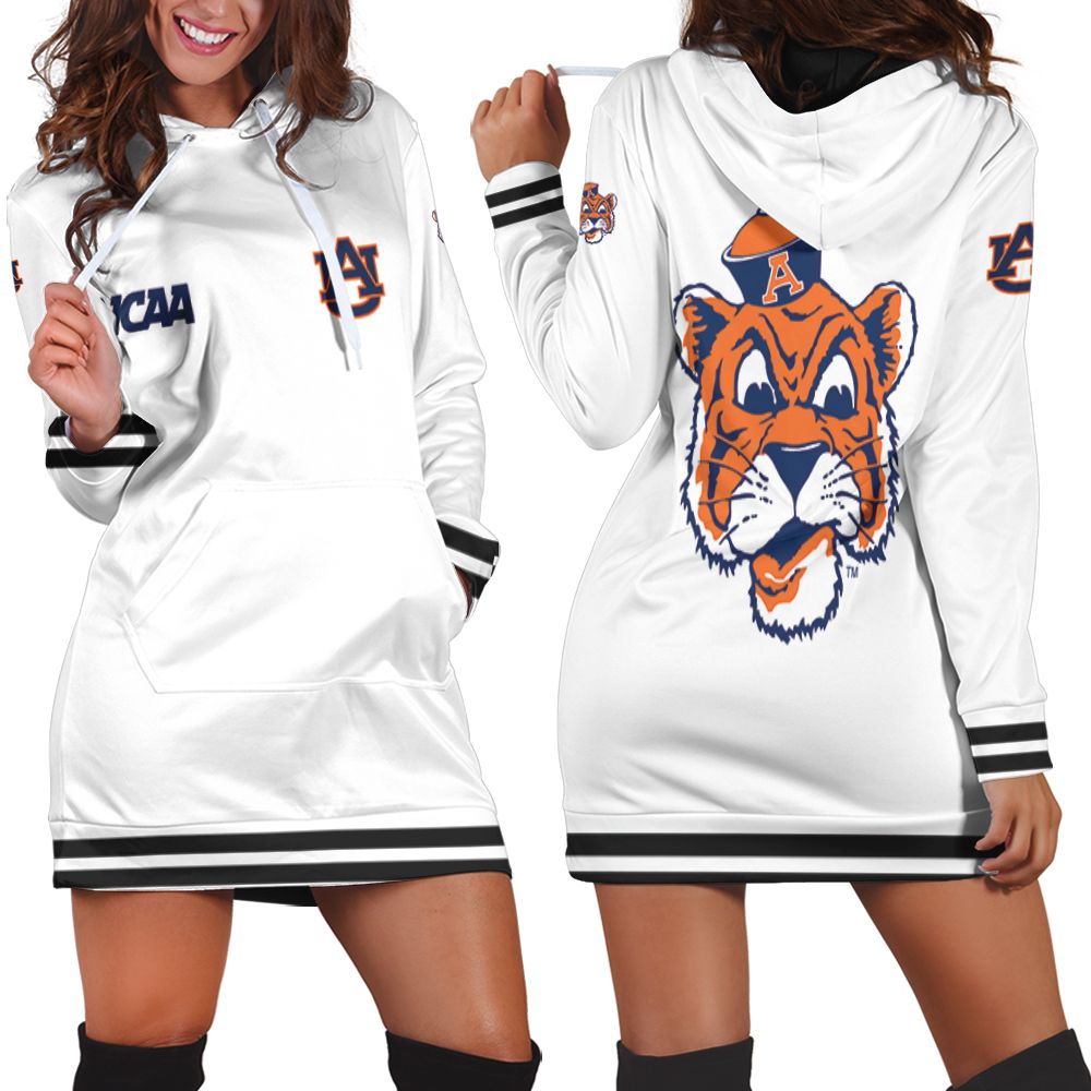 Auburn Tigers Ncaa Classic White With Mascot Logo Gift For Auburn Tigers Fans Hoodie Dress