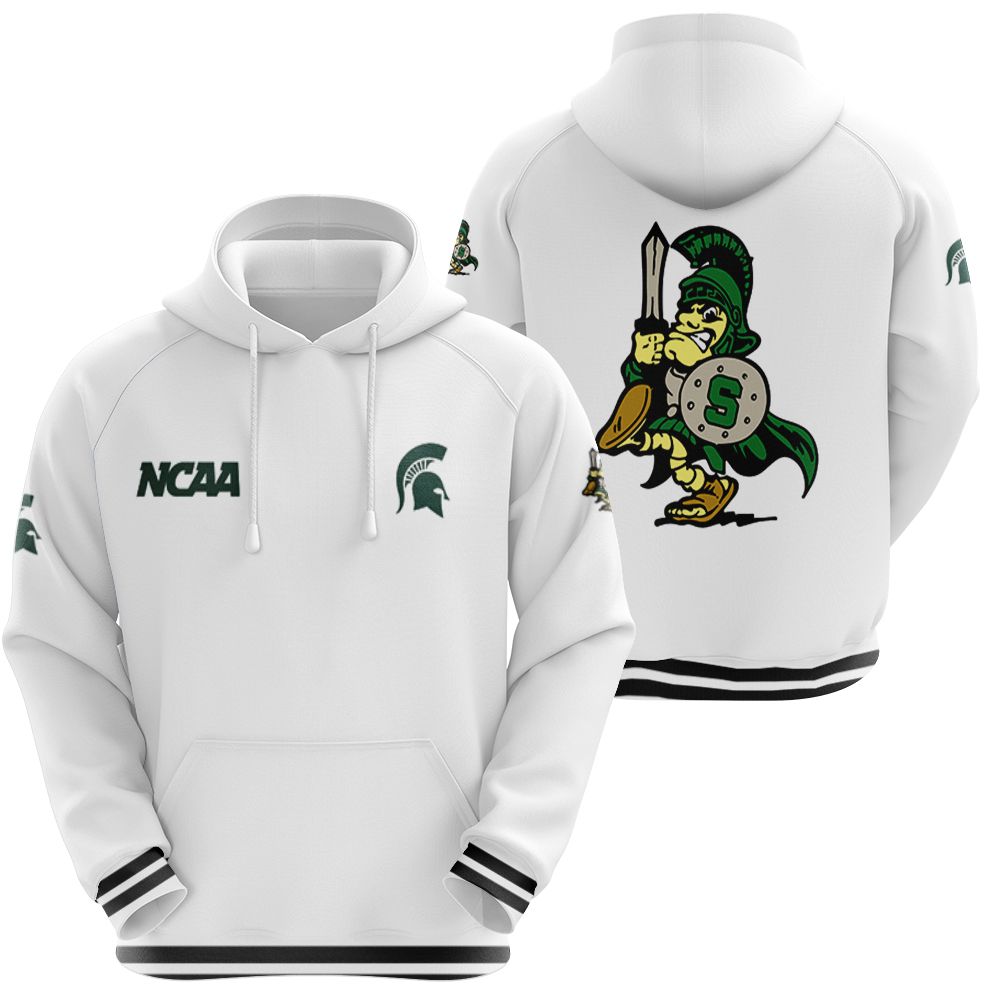 Michigan State Spartans Ncaa Classic White With Mascot Logo Gift For Michigan State Spartans Fans Hoodie