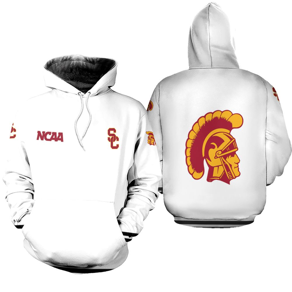 Usc Trojans Ncaa Classic White With Mascot Logo Gift For Usc Trojans Fans Zip Hoodie