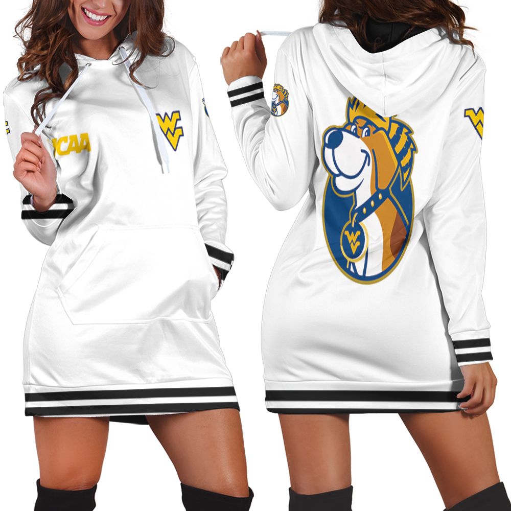 West Virginia Mountaineers Ncaa Classic White With Mascot Logo Gift For West Virginia Mountaineers Fans Hoodie Dress