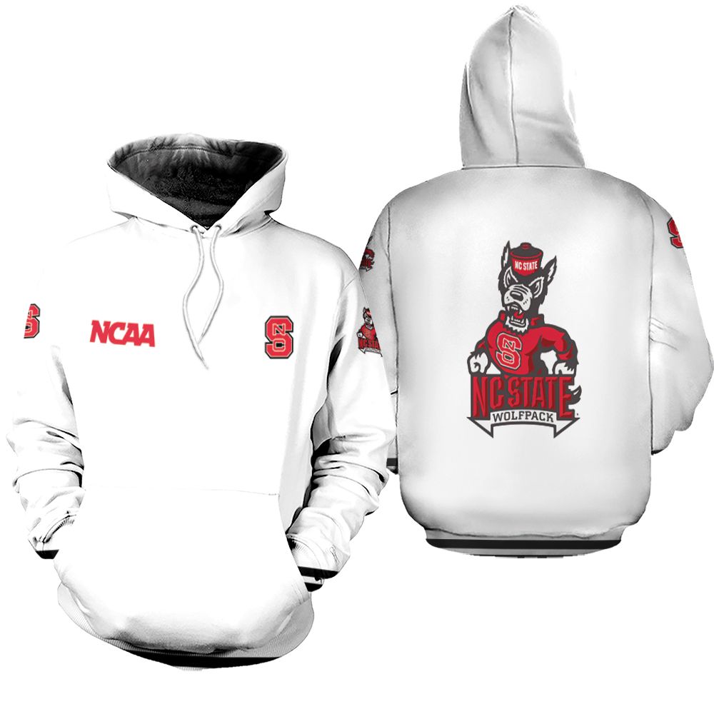 Nc State Wolfpack Ncaa Classic White With Mascot Logo Gift For Nc State Wolfpack Fans Hoodie