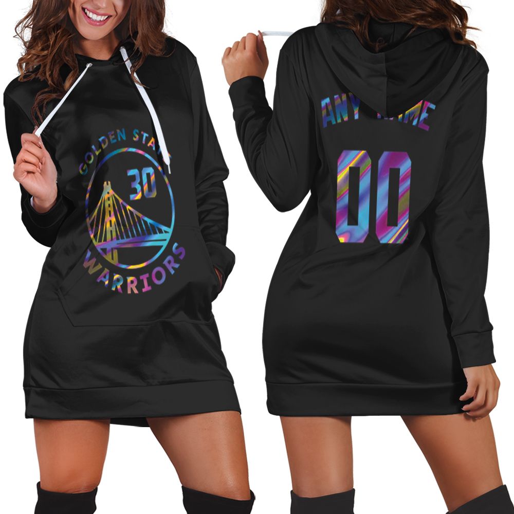 Personalized Golden State Warriors Anyname 00 Iridescent Black shirt Inspired Style Gift For Golden State Warriors Fans Hoodie Dress