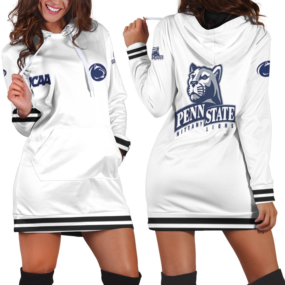 Penn State Nittany Lions Ncaa Classic White With Mascot Logo Gift For Penn State Nittany Lions Fans Hoodie Dress