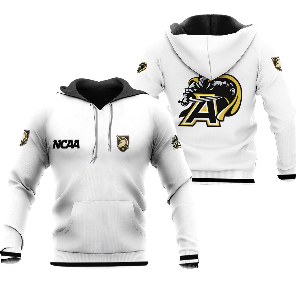 Army Black Knights Ncaa Classic White With Mascot Logo Gift For Army Black Knights Fans Zip Hoodie