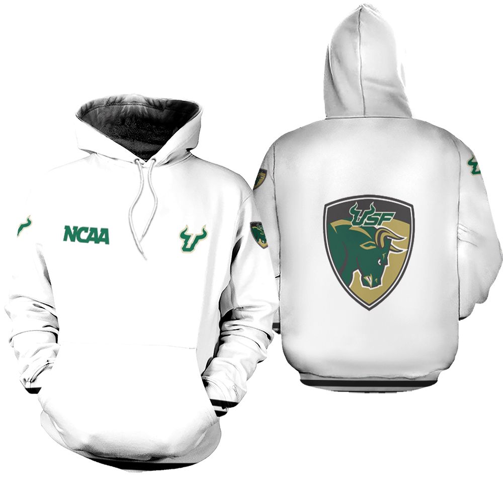 South Florida Bulls Ncaa Classic White With Mascot Logo Gift For South Florida Bulls Fans Hoodie