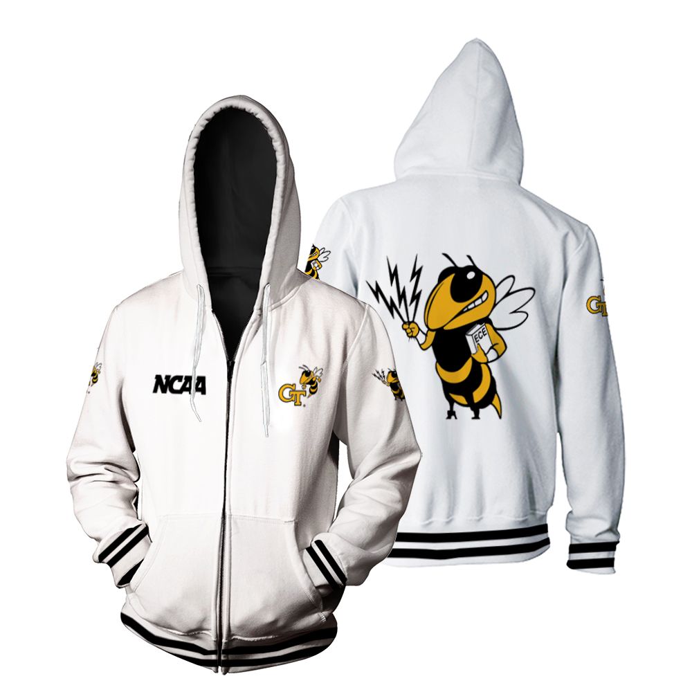 Georgia Tech Yellow Jackets Classic White With Mascot Logo Gift For Georgia Tech Yellow Jackets Fans Hoodie