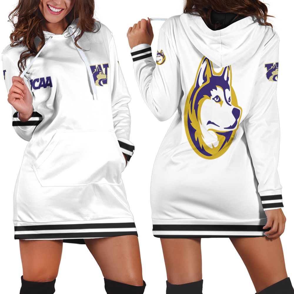 Washington Huskies Ncaa Classic White With Mascot Logo Gift For Washington Huskies Fans Hoodie Dress