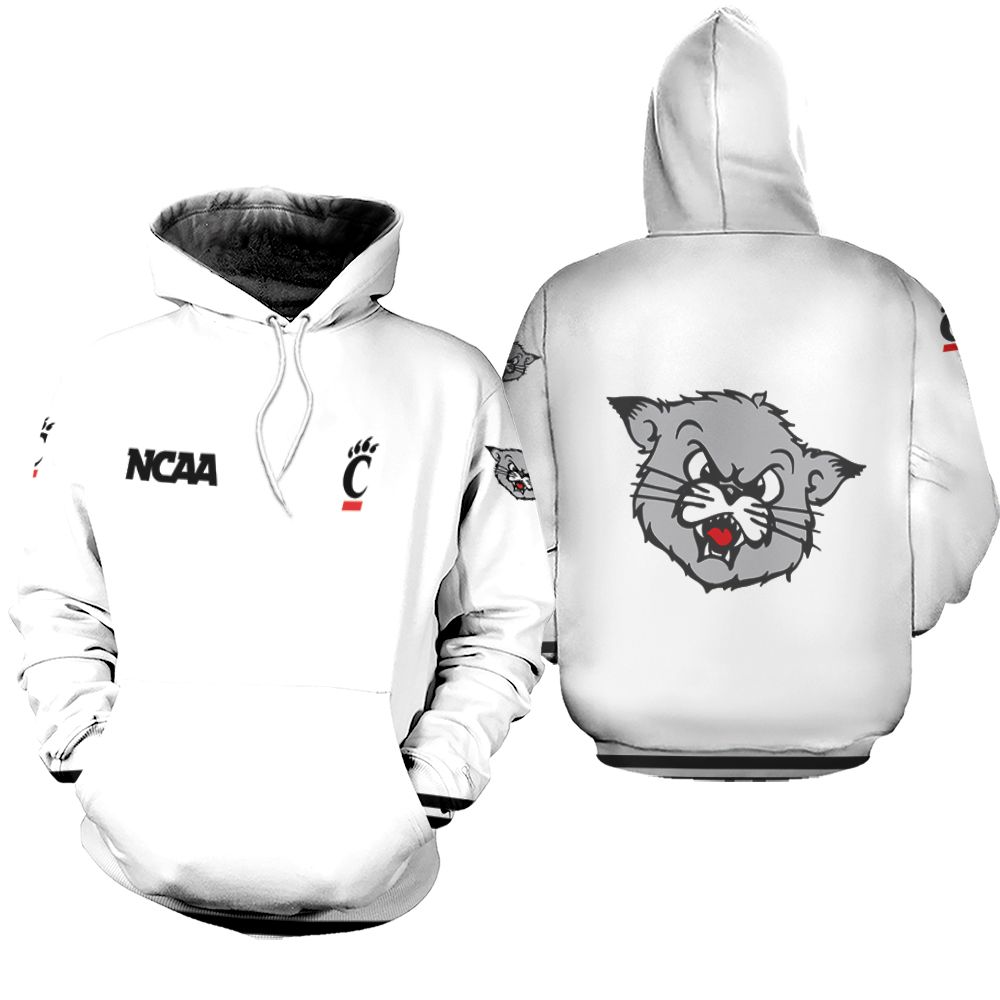 Cincinnati Bearcats Ncaa Classic White With Mascot Logo Gift For Cincinnati Bearcats Fans Hoodie