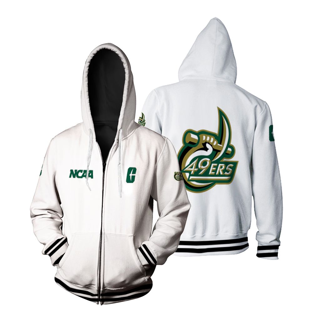 Charlotte 49Ers Ncaa Classic White With Mascot Logo Gift For Charlotte 49Ers Fans Zip Hoodie
