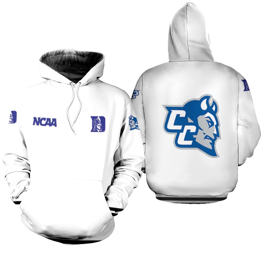 Duke Blue Devils Ncaa Classic White With Mascot Logo Gift For Duke Blue Devils Fans Hoodie