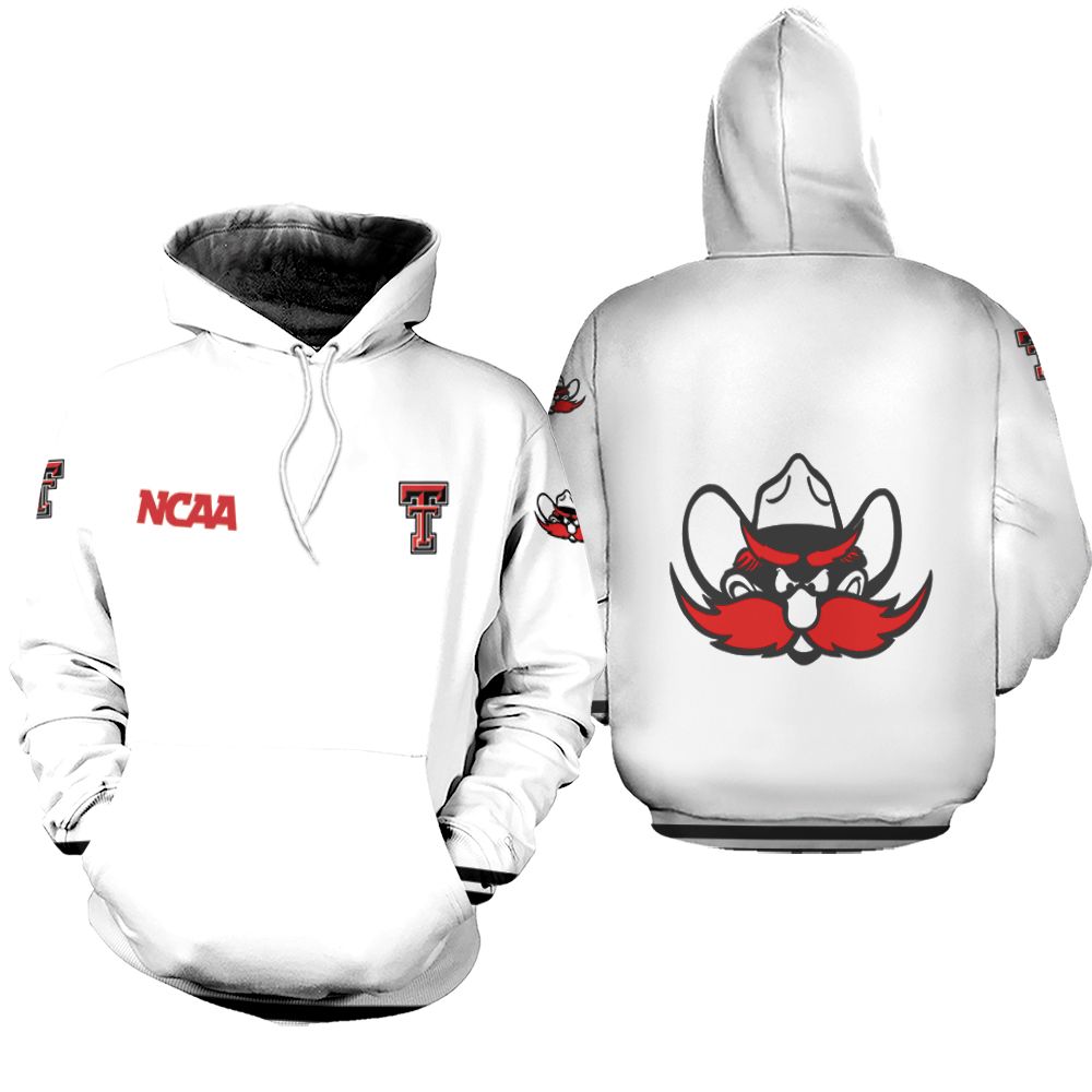 Texas Tech Red Raiders Ncaa Classic White With Mascot Logo Gift For Texas Tech Red Raiders Fans Hoodie