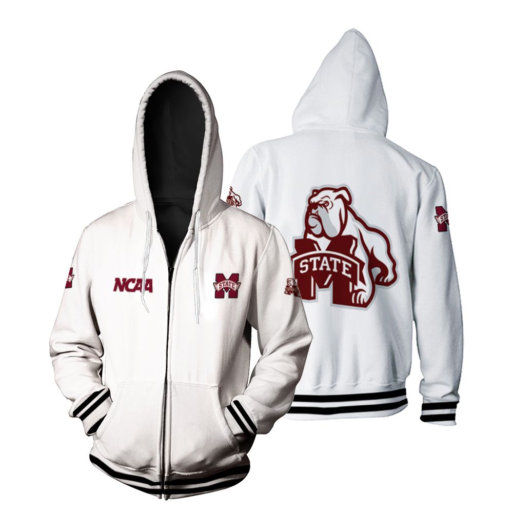 Mississippi State Bulldogs Ncaa Classic White With Mascot Logo Gift For Mississippi State Bulldogs Fans Hoodie