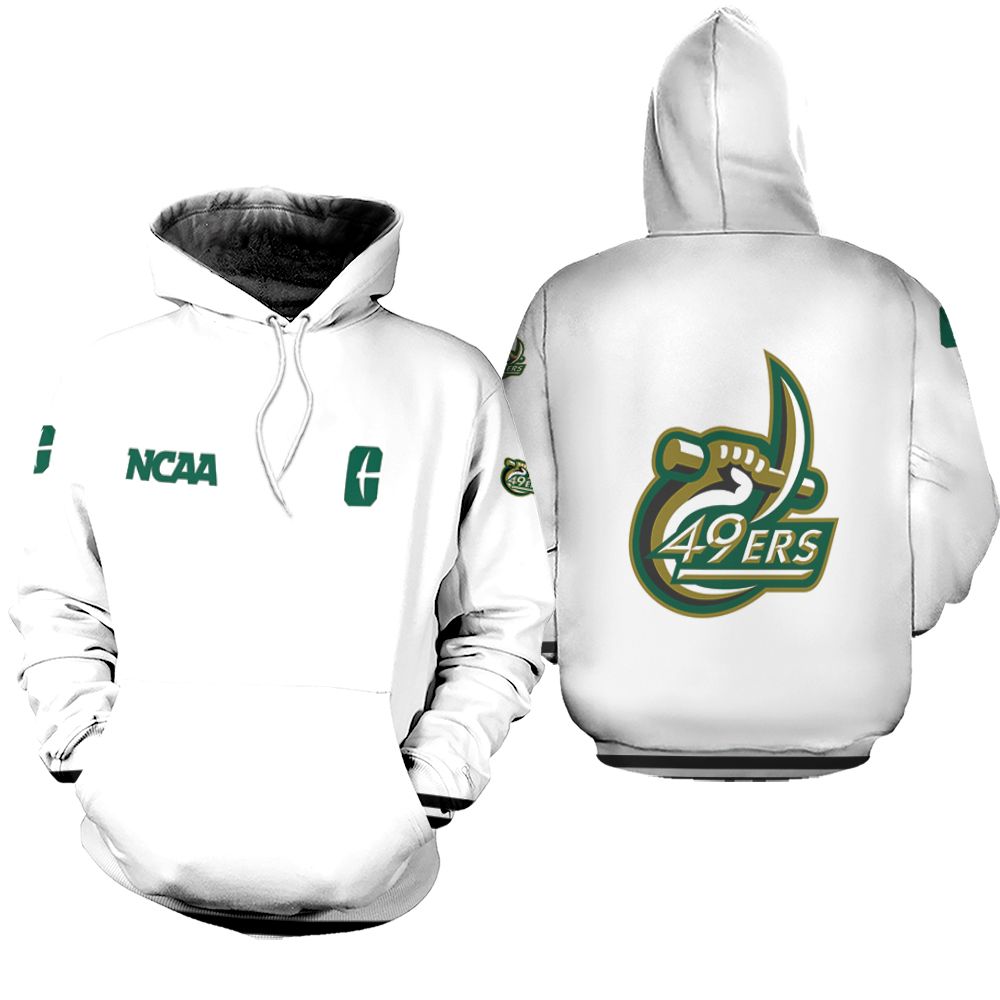 Charlotte 49Ers Ncaa Classic White With Mascot Logo Gift For Charlotte 49Ers Fans Zip Hoodie