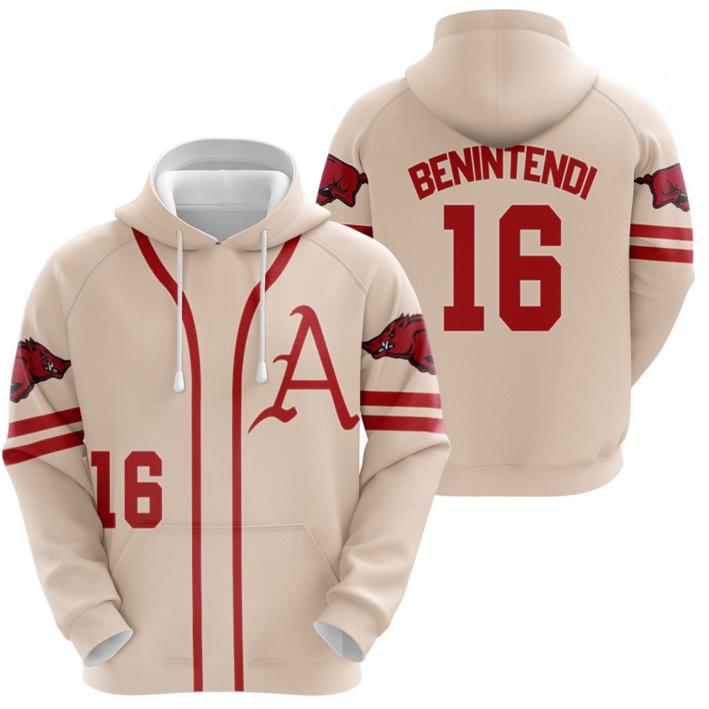 Arkansas Razorbacks Andrew Benintendi #16 MLB Baseball Team Benintendi College 3D Designed Allover Gift For Arkansas Fans 1 Hoodie