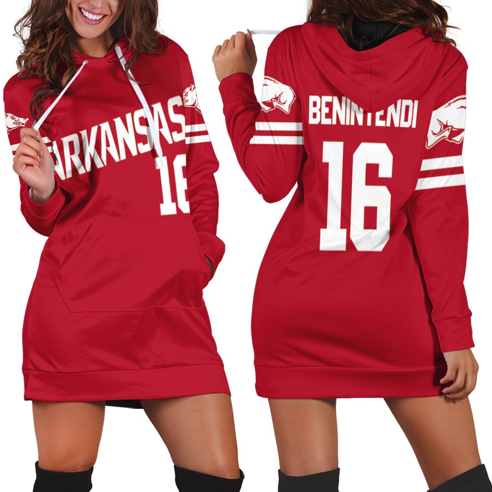 Arkansas Razorbacks Andrew Benintendi #16 MLB Baseball Team Benintendi College Red 3D Designed Allover Gift For Arkansas Fans Hoodie Dress