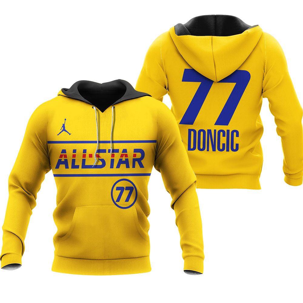 Luka Don 77 NBA Great Player Warriors 2021 All Star Western Conference Gold shirt Style Gift For Don Fans Hoodie