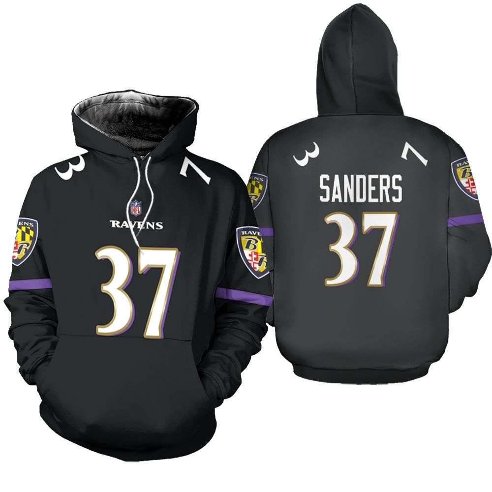 Baltimore Ravens NFL American Football Game shirt Black 2019 3D Designed Allover Custom Gift For Ravens Fans Hoodie