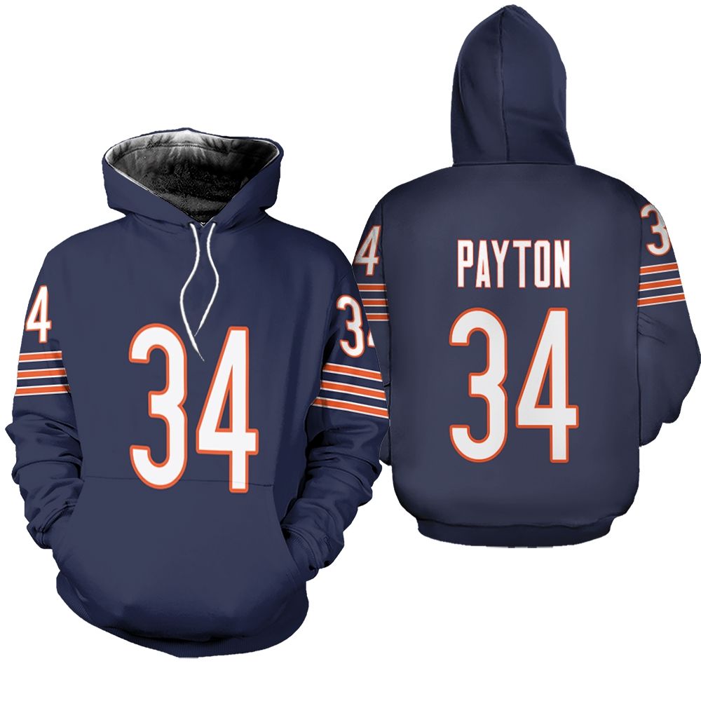 Chicago Bears Jim McMahon #9 Great Player NFL American Football Team Legacy Vintage Navy 3D Designed Allover Gift For Bears Fans Hoodie