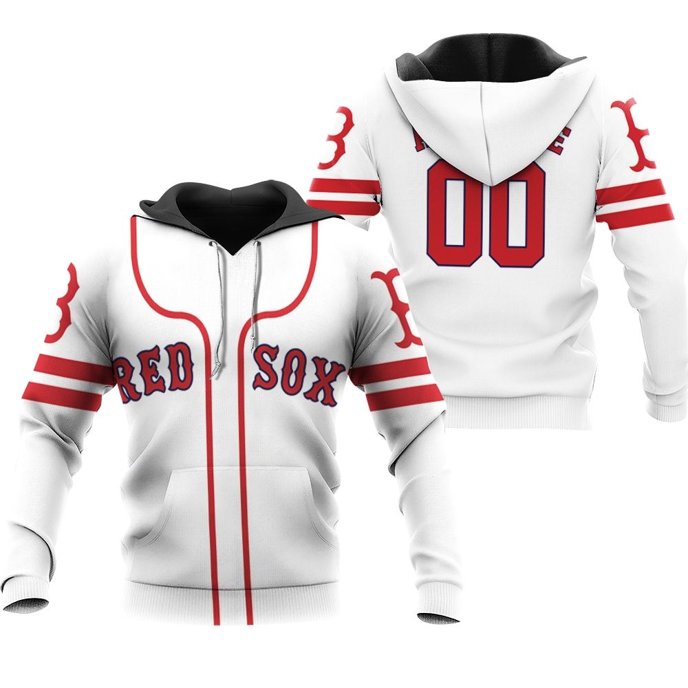 Boston Red Sox Xander Bogaerts #02 Great Player MLB Baseball Team Logo Majestic Player White 2019 3D Designed Allover Gift For Boston Fans Hoodie