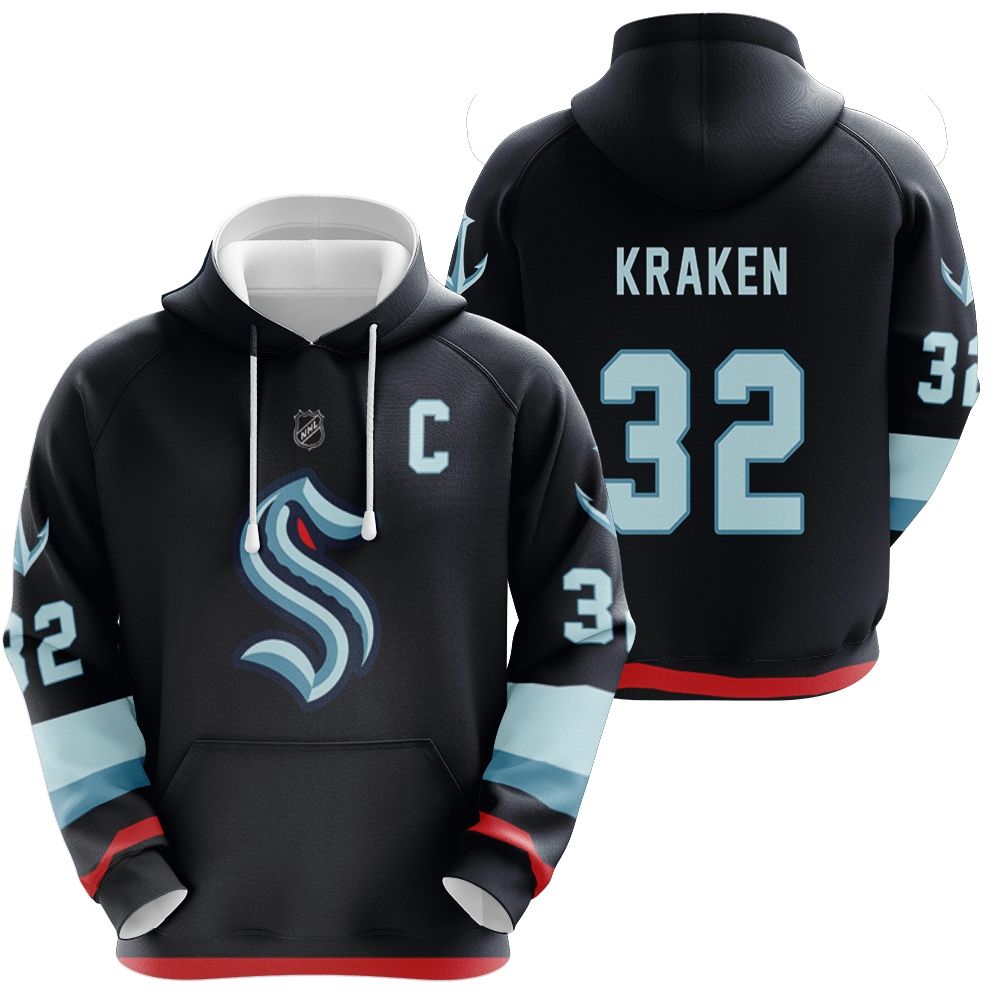 Seattle Kraken #32 NHL Ice Hockey Team Logo 2020 Blue 3D Designed Allover Gift For Seattle Fans 3D T-shirt
