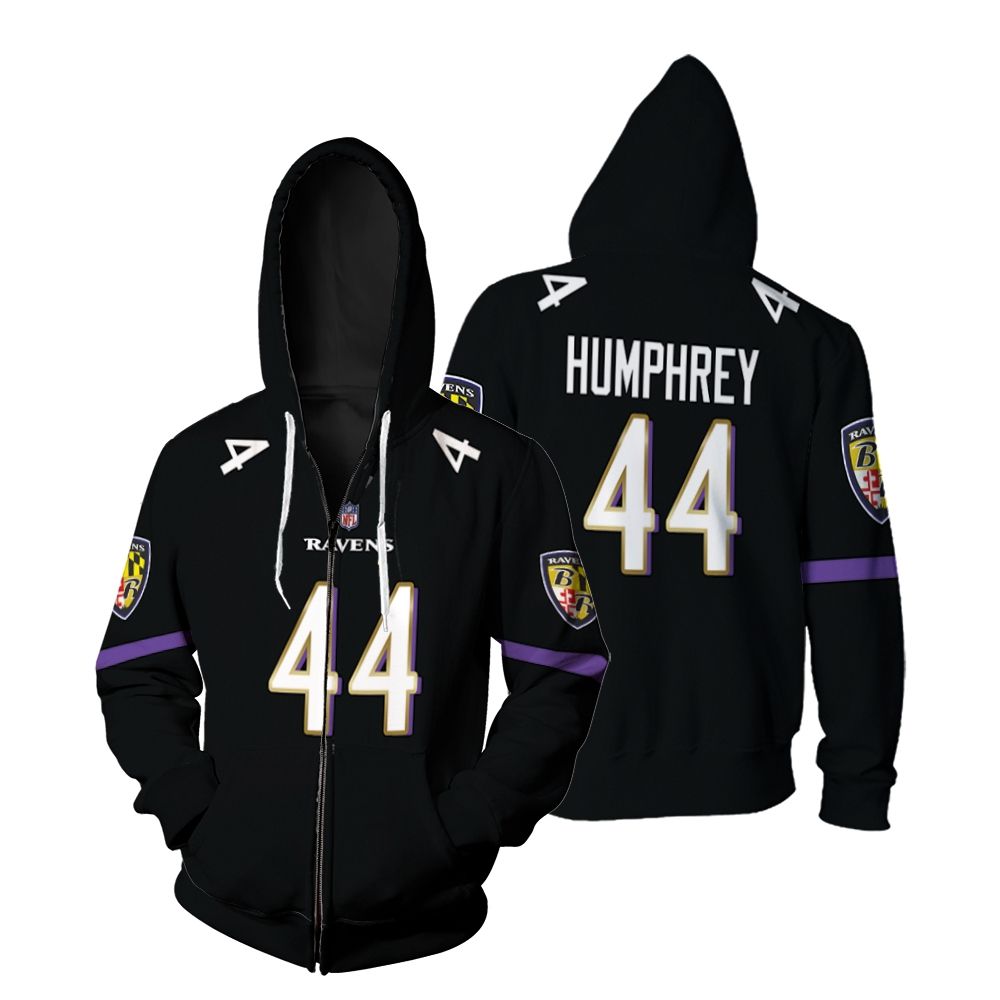Baltimore Ravens Deion Sanders #37 Great Player NFL American Football Game shirt Black 2019 3D Designed Allover Gift For Ravens Fans Zip Hoodie