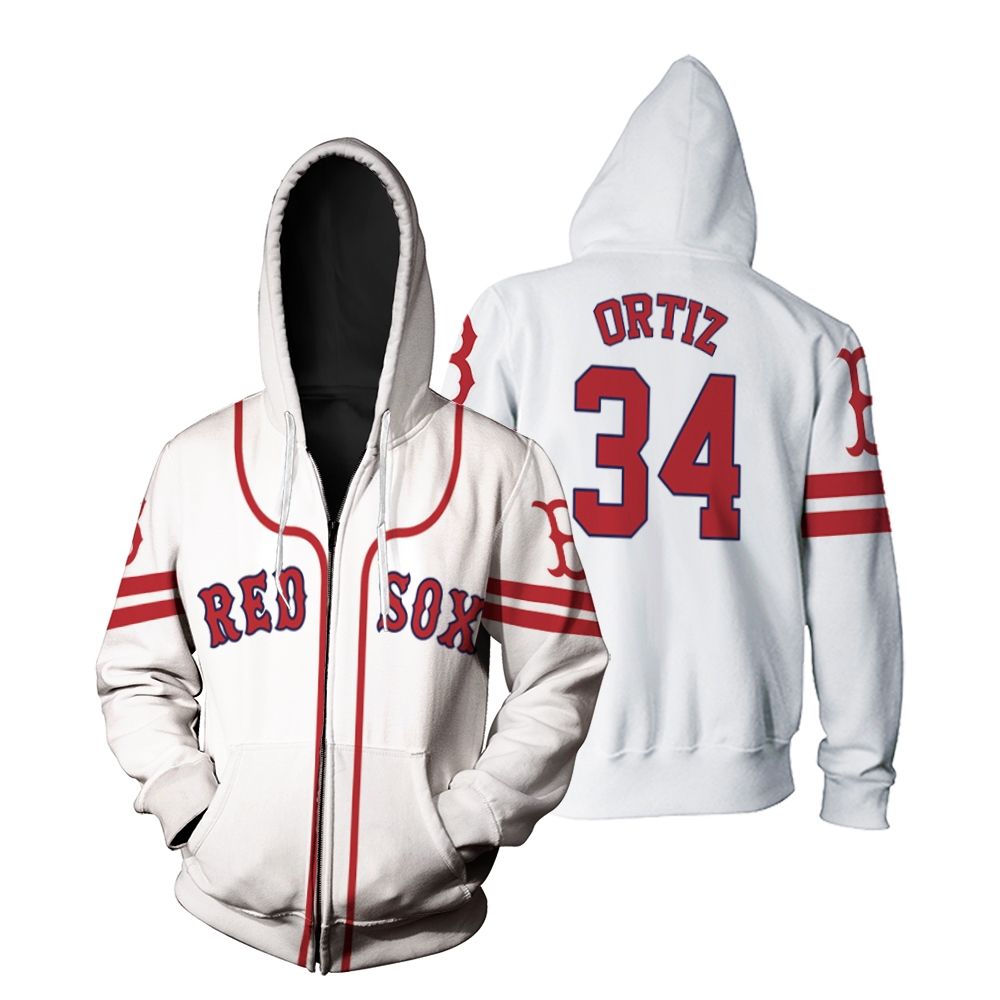 Boston Red Sox Xander Bogaerts #02 Great Player MLB Baseball Team Logo Majestic Player White 2019 3D Designed Allover Gift For Boston Fans Zip Hoodie