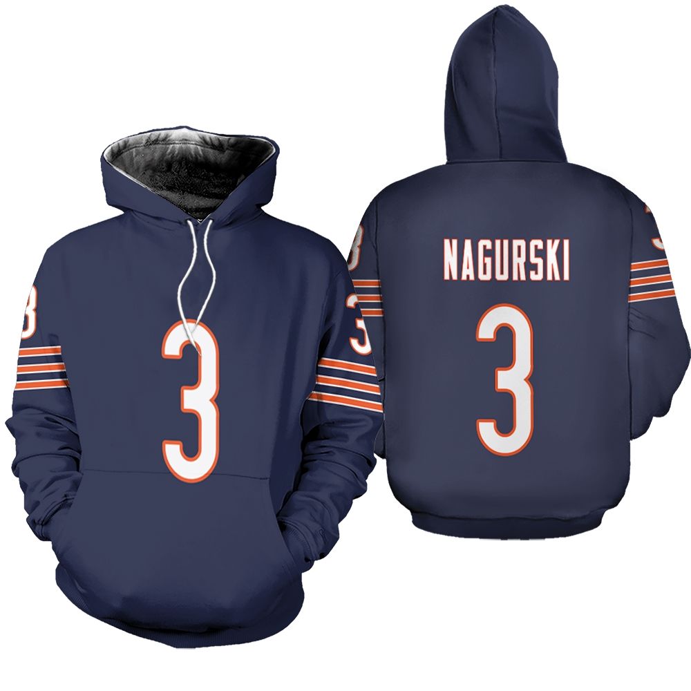 Chicago Bears Walter Payton #34 Great Player NFL American Football Team Legacy Vintage Navy 3D Designed Allover Gift For Bears Fans Hoodie