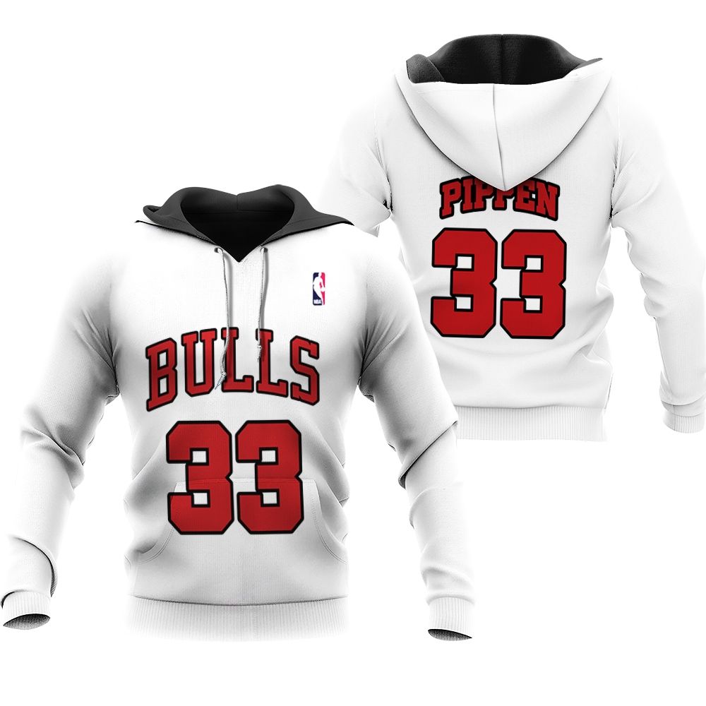 Chicago Bulls Scottie Pippen #33 NBA Great Player Throwback Black Red shirt Style Gift For Bulls Fans Hoodie