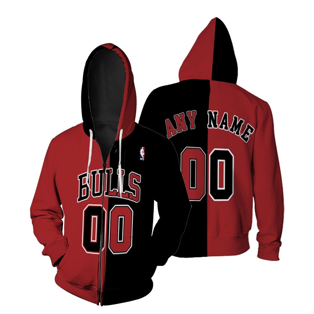 Chicago Bulls NBA Basketball Team Throwback Red shirt Style Custom Gift For Bulls Fans Zip Hoodie