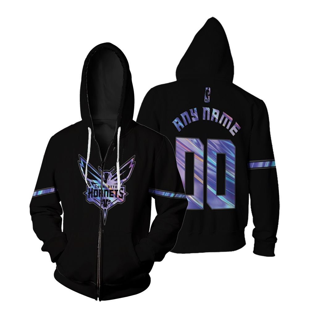Charlotte Hornets LaMelo Ball #2 NBA Great Player Ball Iridescent Holographic Black shirt Style Gift For Hornets Fans Zip Hoodie
