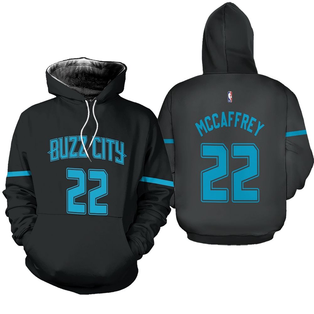 Charlotte Hornets Christian McCaffrey #22 NBA Great Player Ball Iridescent Holographic Black shirt Style Gift For Hornets Fans Hoodie