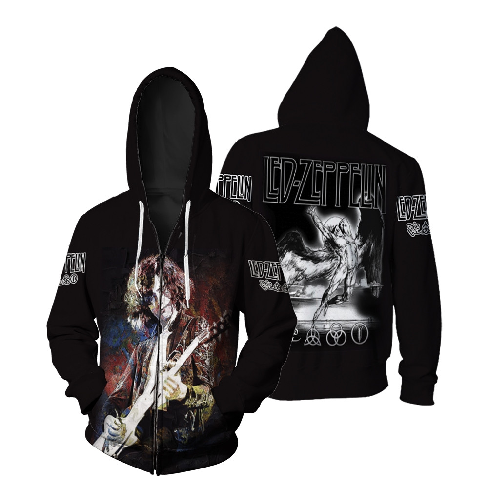 Led Zeppelin Jimmy Page Playing Guitar On Stage Stairway To Heaven Album Novelty Gift For Led Zeppelin Fans Hoodie