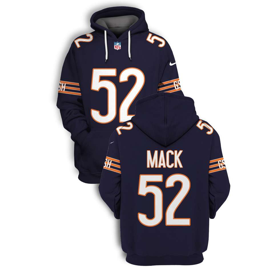 Chicago Bears #00 3d Personalized White Style Gift With Custom Number Name For Bears Fans Hoodie